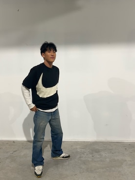 「NIKE（ナイキ）のアイテム（シャツ/ブラウス、ブラック系）」を使った、reotakeuchiさん（メンズ・175cm）の春コーディネート