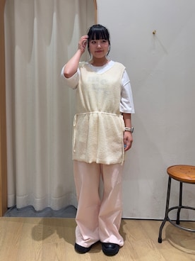 「CIAOPANIC TYPY（チャオパニックティピー）のアイテム（ベスト）」を使った、ゆめなさん（レディース・149cm）の夏コーディネート