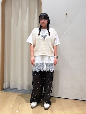 「CIAOPANIC TYPY（チャオパニックティピー）のアイテム（ベスト）」を使った、ゆめなさん（レディース・149cm）の夏コーディネート
