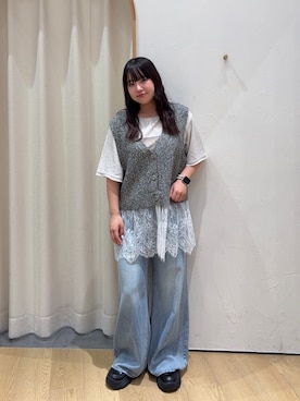 「CIAOPANIC TYPY（チャオパニックティピー）のアイテム（ベスト）」を使った、ゆめなさん（レディース・149cm）の夏コーディネート