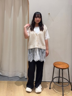 「CIAOPANIC TYPY（チャオパニックティピー）のアイテム（ベスト）」を使った、ゆめなさん（レディース・149cm）の夏コーディネート