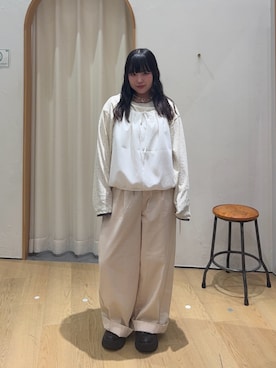 「CIAOPANIC TYPY（チャオパニックティピー）の【willow】サッカーバルーンキャミブラウス（Tシャツ/カットソー、ホワイト系）」を使った、ゆめなさん（レディース・149cm）の夏コーディネート