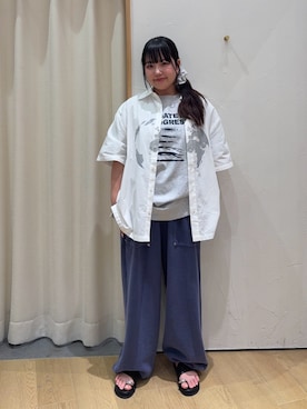 「CIAOPANIC TYPY（チャオパニックティピー）の【UNISEX】宇宙人プリントTシャツ（Tシャツ/カットソー）」を使った、ゆめなさん（レディース・149cm）の夏コーディネート