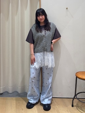 「CIAOPANIC TYPY（チャオパニックティピー）のアイテム（ベスト）」を使った、ゆめなさん（レディース・149cm）の夏コーディネート