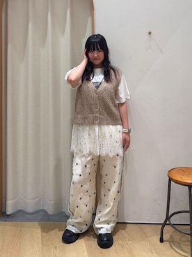「CIAOPANIC TYPY（チャオパニックティピー）のアイテム（ベスト）」を使った、ゆめなさん（レディース・149cm）の夏コーディネート