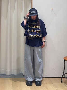 「CIAOPANIC TYPY（チャオパニックティピー）の【ユニセックス】アソート柄ナイロンロゴキャップ（キャップ）」を使った、ゆめなさん（レディース・149cm）の夏コーディネート