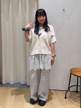 「CIAOPANIC TYPY（チャオパニックティピー）のアイテム（ベスト）」を使った、ゆめなさん（レディース・149cm）の夏コーディネート