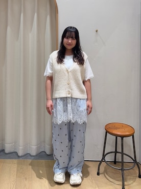 「CIAOPANIC TYPY（チャオパニックティピー）のアイテム（ベスト）」を使った、ゆめなさん（レディース・149cm）の夏コーディネート