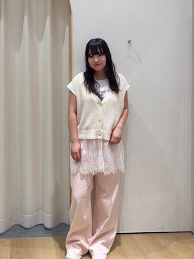 「CIAOPANIC TYPY（チャオパニックティピー）のアイテム（ベスト）」を使った、ゆめなさん（レディース・149cm）の夏コーディネート