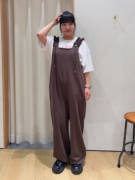 「CIAOPANIC TYPY（チャオパニックティピー）の【UNISEX】アマルフィーアソートプリントTEE（Tシャツ/カットソー、ホワイト系）」を使った、ゆめなさん（レディース・149cm）の夏コーディネート