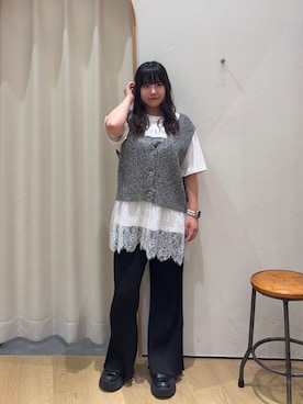 「CIAOPANIC TYPY（チャオパニックティピー）のアイテム（ベスト）」を使った、ゆめなさん（レディース・149cm）の夏コーディネート