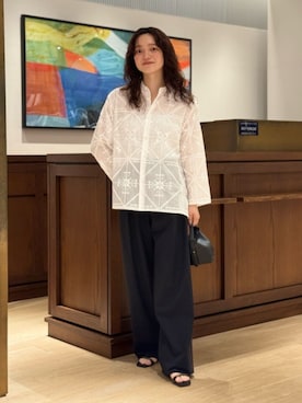 「MACPHEE（マカフィー）のアイテム（パンツ）」を使った、Chujo_TOMORROWLANDさん（レディース・156cm）の夏コーディネート