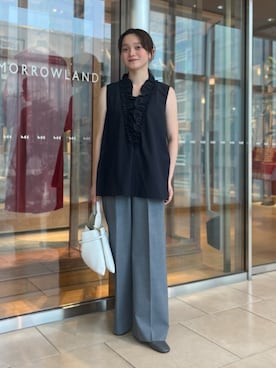 「MACPHEE（マカフィー）のアイテム（パンツ）」を使った、Chujo_TOMORROWLANDさん（レディース・156cm）の夏コーディネート