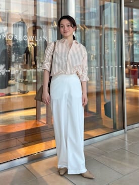 「MACPHEE（マカフィー）のアイテム（パンツ）」を使った、Chujo_TOMORROWLANDさん（レディース・156cm）の夏コーディネート