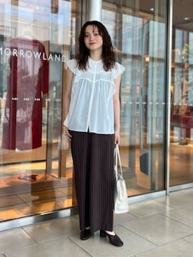 「MACPHEE（マカフィー）のアイテム（パンツ）」を使った、Chujo_TOMORROWLANDさん（レディース・156cm）の夏コーディネート