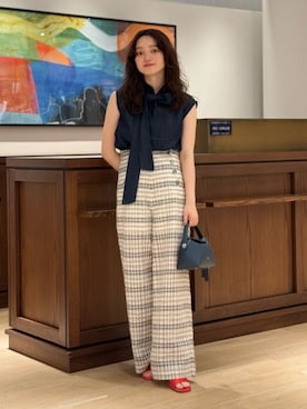 「MACPHEE（マカフィー）のアイテム（パンツ）」を使った、Chujo_TOMORROWLANDさん（レディース・156cm）の夏コーディネート