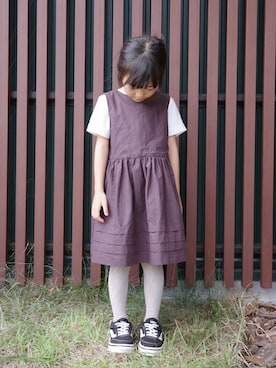 「アイテム（タイツ/ストッキング）」を使った、71529さん（キッズ・100cm）の秋コーディネート