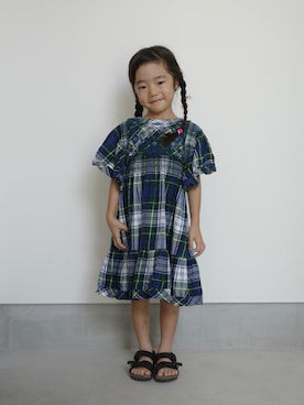 「BIRKENSTOCK（ビルケンシュトック）の【BIRKENSTOCK(ビルケンシュトック)】NEWYORK(KIDS)（サンダル、ブラック系）」を使った、71529さん（キッズ・100cm）の夏コーディネート
