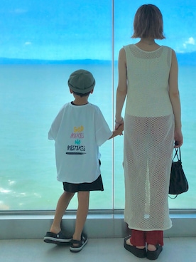 「アイテム（サンダル）」を使った、yitさん（キッズ・80cm）の夏コーディネート