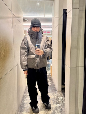 「アイテム（ダウンジャケット/コート）」を使った、a Arataさん（メンズ・170cm・20代）の秋コーディネート