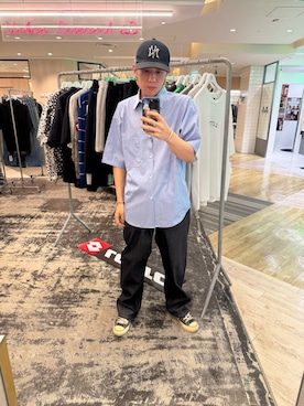 「URBAN RESEARCH（アーバンリサーチ）のTHOMAS MASON SHORT-SLEEVE OVER SHIRTS（シャツ/ブラウス、その他）」を使った、あらたさん（メンズ・170cm）の夏コーディネート
