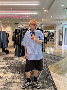 「URBAN RESEARCH（アーバンリサーチ）のTHOMAS MASON SHORT-SLEEVE OVER SHIRTS（シャツ/ブラウス、その他）」を使った、あらたさん（メンズ・170cm）の春コーディネート