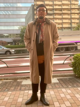 「アイテム（バンダナ/スカーフ）」を使った、street666monk315さん（メンズ・183cm）の冬コーディネート