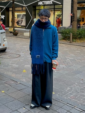 「アイテム（マフラー）」を使った、ryuseiwear17さん（メンズ・181cm）の秋コーディネート