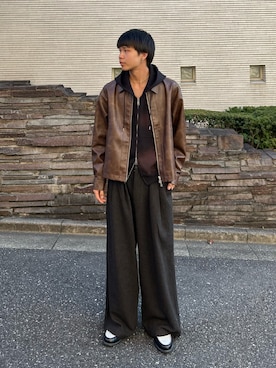 「アイテム（ローファー）」を使った、琉星さん（メンズ・181cm・10代）の冬コーディネート