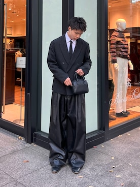 「アイテム（ボストンバッグ）」を使った、琉星さん（メンズ・181cm）の冬コーディネート