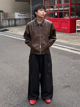 「アイテム（ブルゾン）」を使った、琉星さん（メンズ・181cm・10代）の冬コーディネート