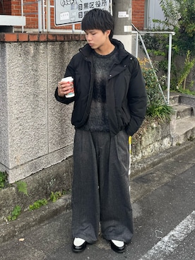 「アイテム（ローファー）」を使った、琉星さん（メンズ・181cm・10代）の冬コーディネート