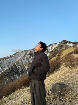 「SINSS（シンス）のアイテム（ダウンジャケット/コート）」を使った、琉星さん（メンズ・181cm）の冬コーディネート