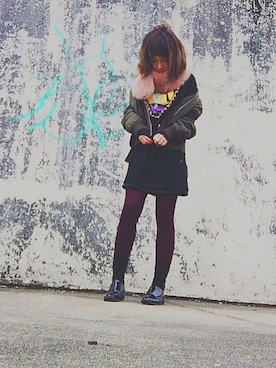 「Language（ランゲージ）のアイテム」を使った、ソーさん（レディース・150cm）の冬コーディネート