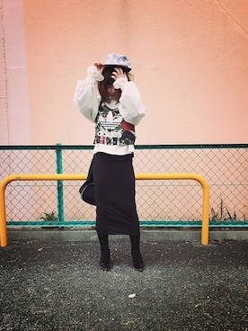 「STAMPD（スタンプド）のアイテム（帽子）」を使った、ソーさん（レディース・150cm）の春コーディネート