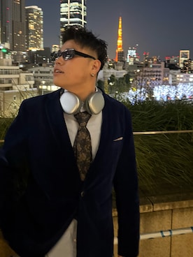 「アイテム（バンダナ/スカーフ）」を使った、らいのさん（メンズ・173cm）の冬コーディネート