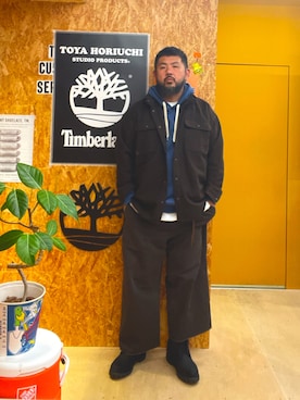 「アイテム（ブーツ）」を使った、MITSUNORI MATSUMURAさん（メンズ・183cm）の秋コーディネート