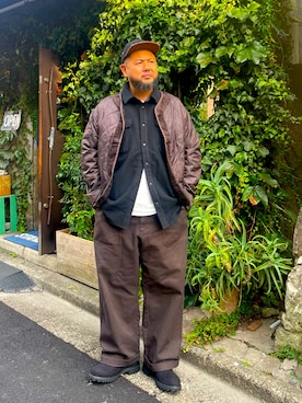 「アイテム（その他アウター）」を使った、MITSUNORI MATSUMURAさん（メンズ・183cm）の秋コーディネート