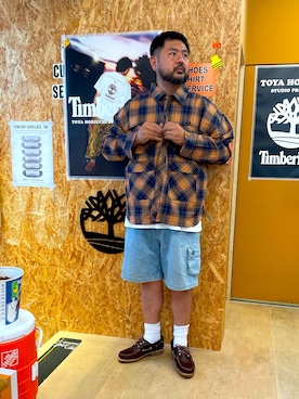 「アイテム（モカシン/デッキシューズ）」を使った、MITSUNORI MATSUMURAさん（メンズ・183cm）の夏コーディネート