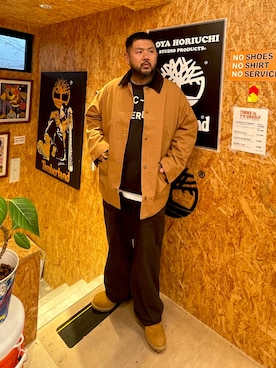 「アイテム（ブーツ）」を使った、MITSUNORI MATSUMURAさん（メンズ・183cm）の秋コーディネート