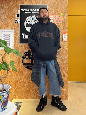 「アイテム（シャツ/ブラウス）」を使った、MITSUNORI MATSUMURAさん（メンズ・183cm）の秋コーディネート