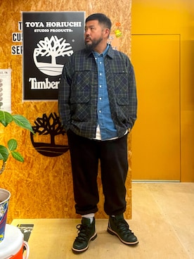 「アイテム（スウェットパンツ）」を使った、MITSUNORI MATSUMURAさん（メンズ・183cm・40代）の秋コーディネート