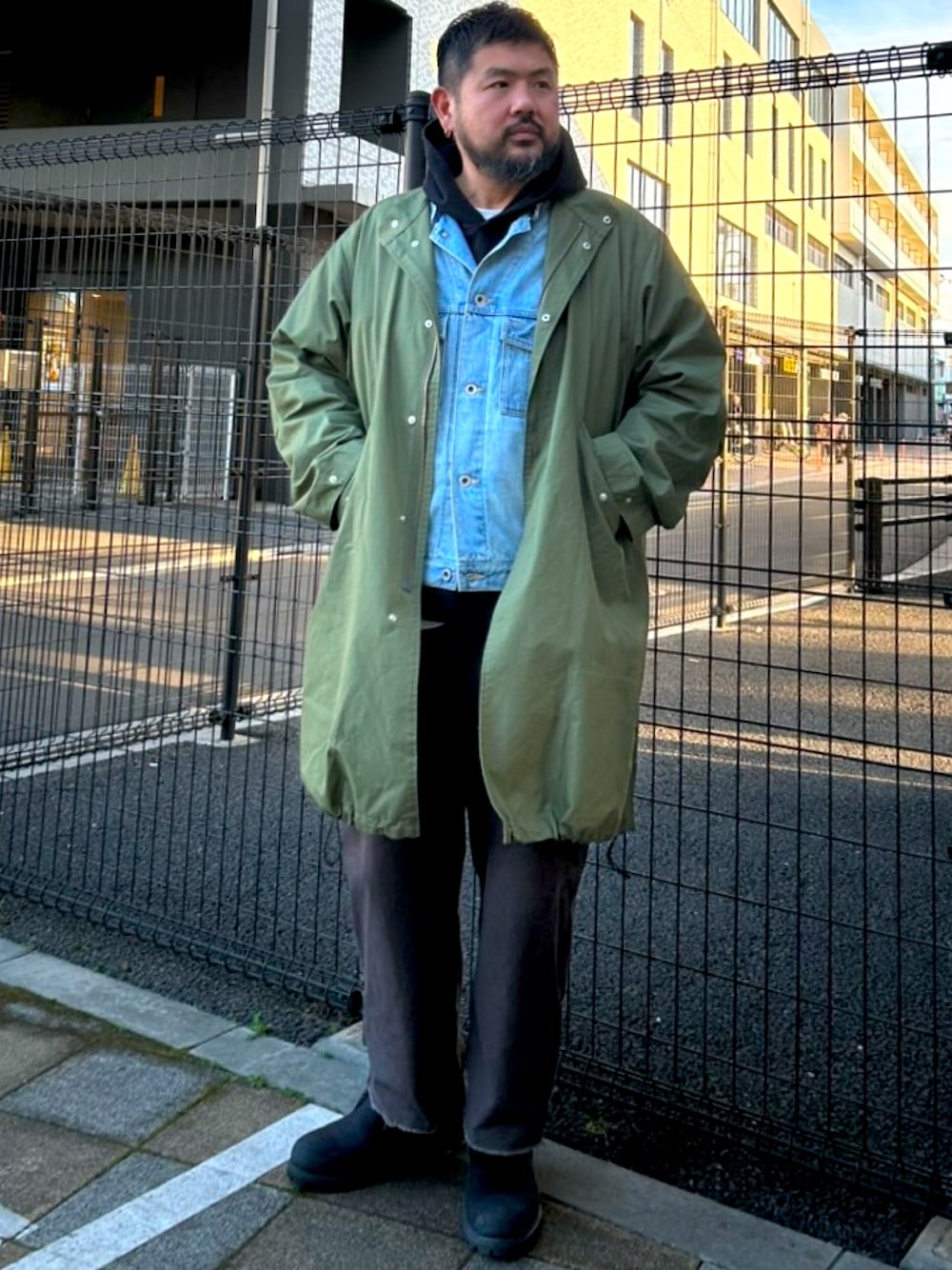 Timberlandのデニムジャケットを使ったメンズ人気ファッション