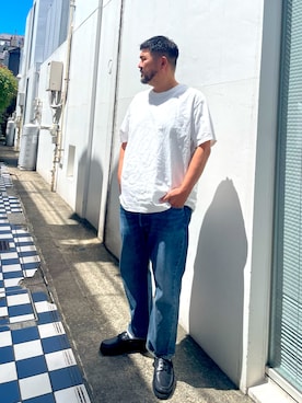 「Timberland（ティンバーランド）の＜Timberland＞3 EYE ミュール（サンダル）」を使った、MITSUNORI MATSUMURAさん（メンズ・183cm・40代）の夏コーディネート