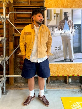 「Timberland（ティンバーランド）のアイテム」を使った、MITSUNORI MATSUMURAさん（メンズ・183cm）の夏コーディネート