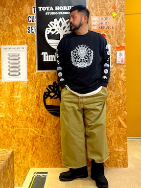 「アイテム（ブーツ）」を使った、MITSUNORI MATSUMURAさん（メンズ・183cm・40代）の冬コーディネート