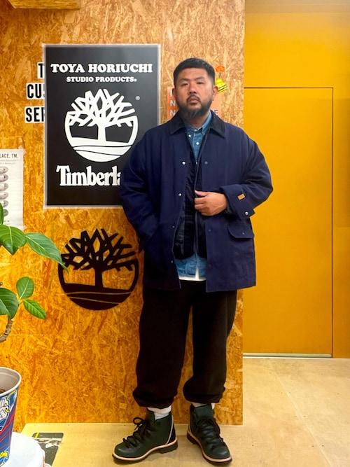 Timberland ネイビー ジャケット Timberland - Timberland ティンバーランド オイルドキルティング