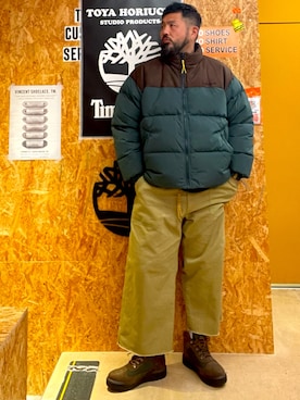 「アイテム（ダウンジャケット/コート）」を使った、MITSUNORI MATSUMURAさん（メンズ・183cm・40代）の冬コーディネート