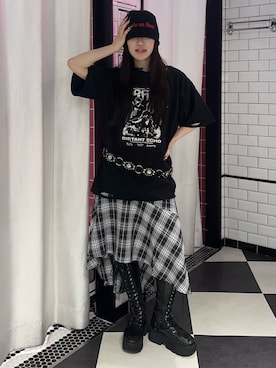 「黒髪」｜HANANEさん（レディース・156cm）の夏コーディネート