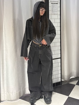 「jouetie（ジュエティ）のアイテム（デニムパンツ）」を使った、HANANEさん（レディース・156cm）の秋コーディネート